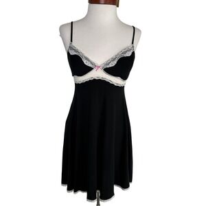 Victoria's Secret‎ Black Lace Slip Dress Small Vintage Y2K Coquette Nightgown